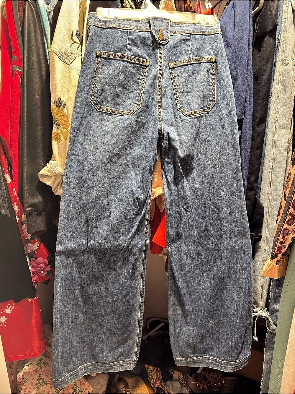 Ramy Brook Tina High-Rise Wide Leg Jean Blue Waist 28 - Picture 12 of 12